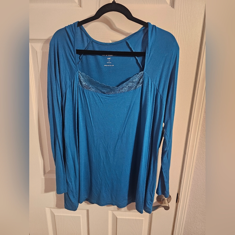 Torrid Blue Long Sleeve Top